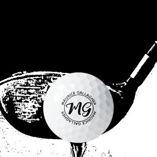 Monogram mit Monogramm Name initials b.w. Golfball