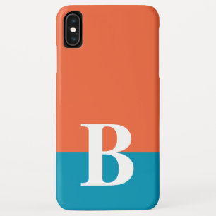 Monogram Mit Monogramm Simple Modern Orange Blue Case-Mate iPhone Hülle