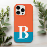 Monogram Mit Monogramm Simple Modern Orange Blue iPhone 16 Pro Hülle<br><div class="desc">Monogram Mit Monogramm Simple Modern Orange Blue Phone 16 Pro Case verfügt über ein personalisiertes Initial auf einem orangen und blauen Farbblockhintergrund. Personalisieren Sie diese, indem Sie den Text in dem dafür vorgesehenen Textfeld bearbeiten. Die Farbe von Schriftart und Schriftart kann durch Individualisieren verändert werden. Perfekt als Geschenk für ihn...</div>