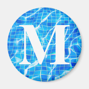 Monogram Mit Monogramm Swimming Blue Pool Aquatic Magnet