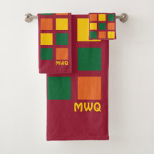 Monogram mit spicy geometrischen Quadraten