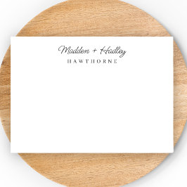 Monogram mit zwei Namen Elegant Couple Stationery Mitteilungskarte