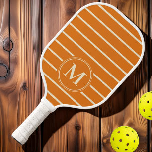 Monogram Mittelalter gestreift Warmer Zitrus Farbt Pickleball Schläger