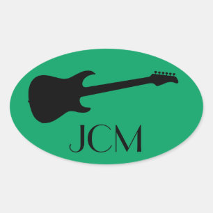 Monogram Modern Black-Elektrische Gitarre, Shamroc Ovaler Aufkleber