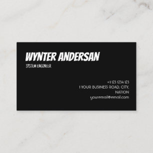 Monogram Modern Black Minimal Individuelle Name Visitenkarte