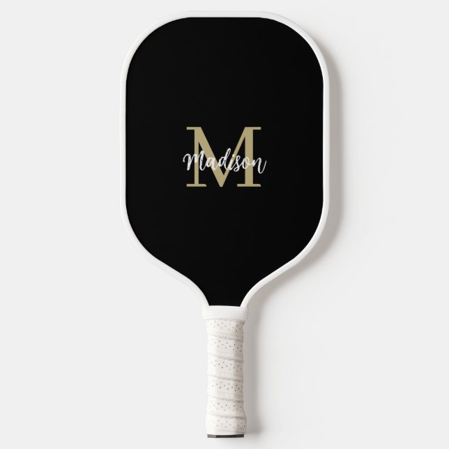 Monogram Modern Black Tan Sand Pickleball Schläger (Vorderseite)