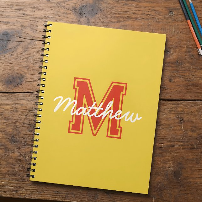 Monogram Modern Boy Preppy Back-to-School-Hausaufg Notizblock (Von Creator hochgeladen)