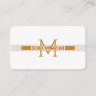 Monogram, Modern Bronze Horizontal Line Visitenkarte