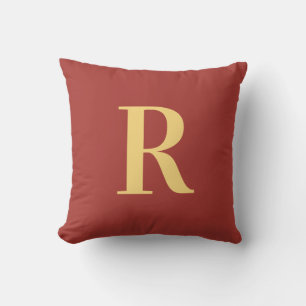 Monogram, Modern Brown Gold Kissen