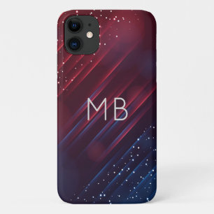 Monogram Modern Burgundy Navy Personalisiert Case-Mate iPhone Hülle