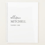 Monogram Modern Chic Script Calligraphy Planner Planer<br><div class="desc">Chic Name in der modernen Skriptkalligraphie mit eleganten Serifen.</div>