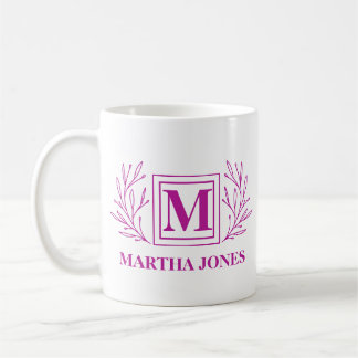 Monogram, Modern Coffee Tasse Plum