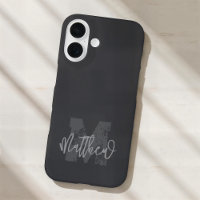 Monogram Modern Cool Grunge Fügen Sie Ihren Namen 