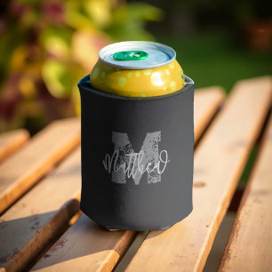 Monogram Modern Cool Grunge Fügen Sie Ihren Namen Dosenkühler
