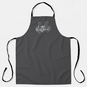 Monogram Modern Cool Grunge Fügen Sie Ihren Namen Schürze