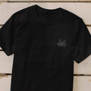Monogram Modern Cool Grunge Fügen Sie Ihren Namen T-Shirt