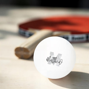 Monogram Modern Cool Grunge Fügen Sie Ihren Namen Tischtennisball