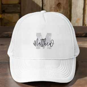 Monogram Modern Cool Grunge Fügen Sie Ihren Namen  Truckerkappe