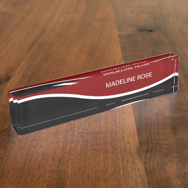 Monogram Modern Desk Plaque Führungskraft Design Namensplakette (Seite)