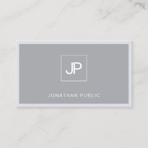 Monogram Modern Elegangray Einfach Schlicht trendy Visitenkarte