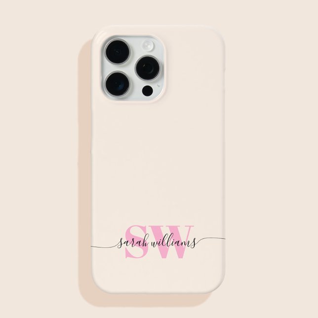 Monogram Modern Elegant Chic Script Name Case-Mate iPhone Hülle (Von Creator hochgeladen)