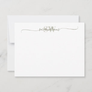 Monogram Modern Elegant Chic Script Name Mitteilungskarte