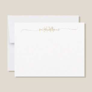 Monogram Modern Elegant Chic Script Name Mitteilungskarte