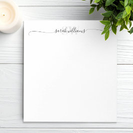 Monogram Modern Elegant Chic Script Name Notizblock