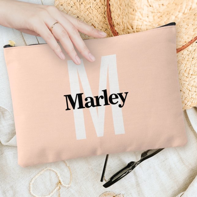 Monogram Modern Elegant Niedlich fett blush Pink C Zubehörtasche (Von Creator hochgeladen)