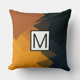 Monogram Modern Elegant Retro Colors Geometric #12 Kissen