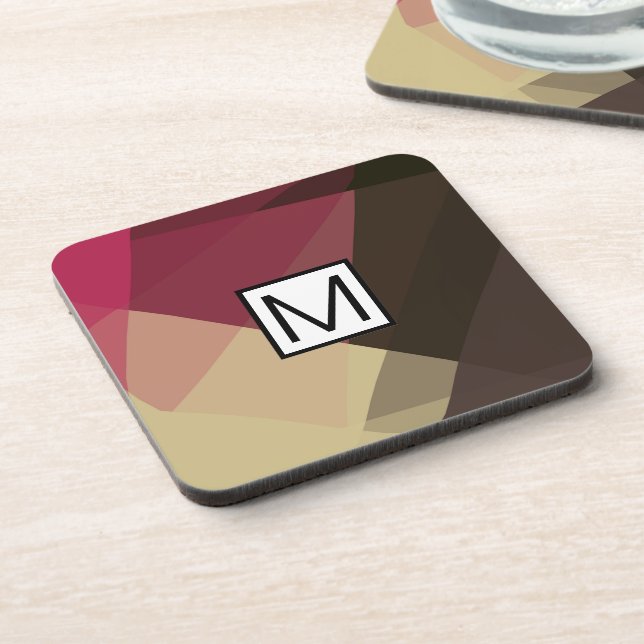 Monogram Modern Elegant Retro Colors Geometric #29 Getränkeuntersetzer (Linke Seite)