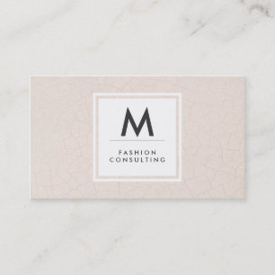 Monogram, Modern Fractured Pattern Beige Visitenkarte