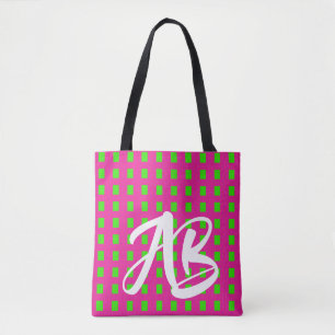 Monogram Modern Fun Hot Pink und Green