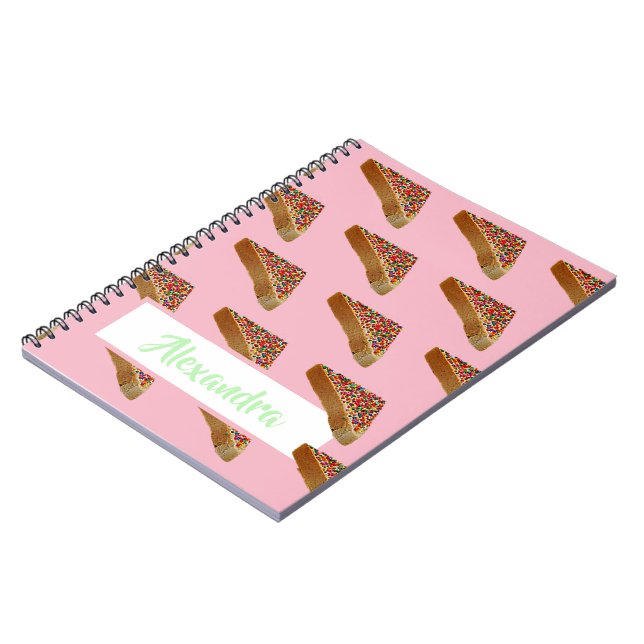 Monogram Modern Fun Pastel Pink Fairy Brot. Notizblock (Linke Seite)