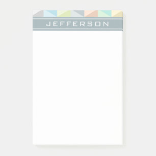 Monogram, Modern Geometric Post-it® Notes 4 x 6 Post-it Klebezettel
