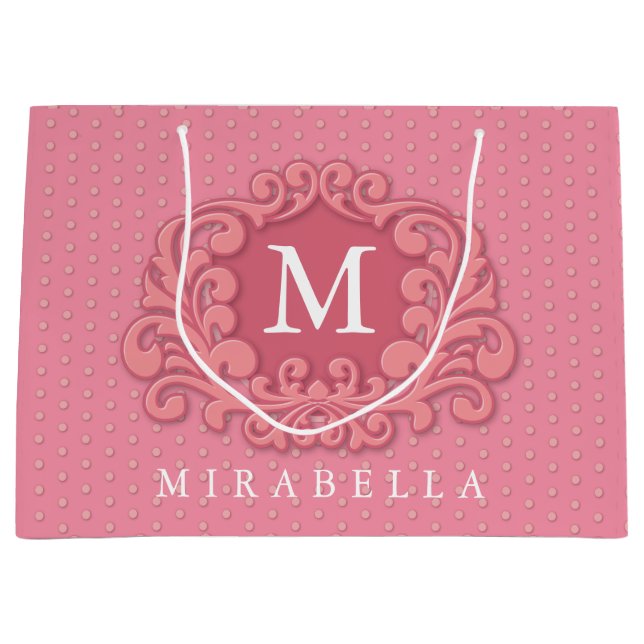 Monogram Modern gestylt kreieren Sie Ihre eigene Große Geschenktüte (Vorderseite)
