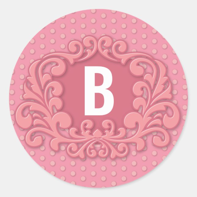 Monogram Modern gestylt kreieren Sie Ihre eigene Runder Aufkleber (Vorderseite)