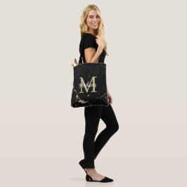 Monogram Modern Gold Black Marble