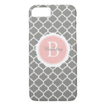 Monogram Modern Grau Pink Geometric