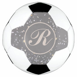 Monogram Modern Gray Terrazzo Fußball
