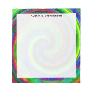 Monogram Modern Grunge Spiral Rainbow Gefärbte Kra Notizblock