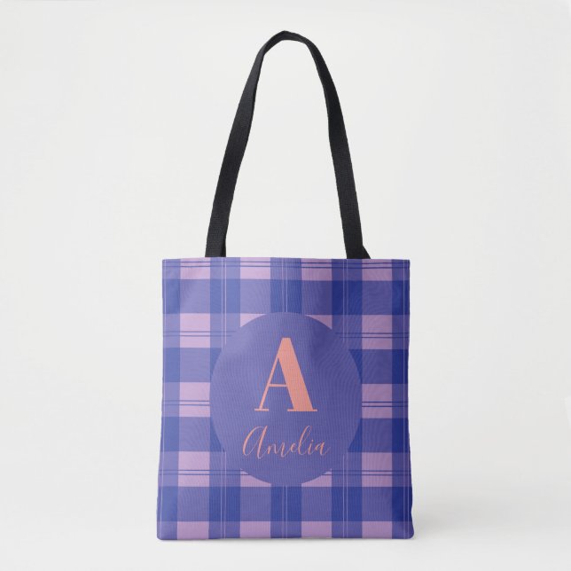 Monogram Modern Kariert Lila (Vorderseite)