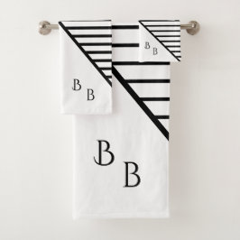 Monogram Modern Line Art Badhandtuch Set