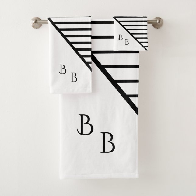Monogram Modern Line Art Badhandtuch Set (Insitu)