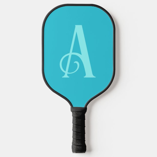 Monogram Modern Minimal Aquamarin Pickleball Schläger (Vorderseite)