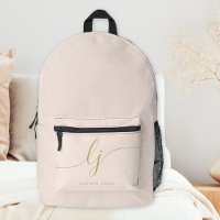 Monogram Modern Minimal Blush Pink Gold Initials