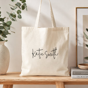Monogram Modern Minimal handgeschriebenes Skript Tragetasche