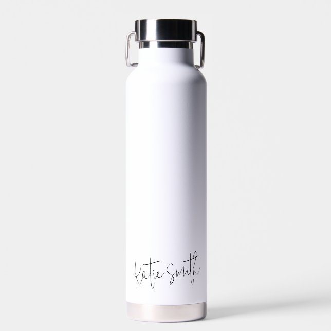 Monogram Modern Minimal handgeschriebenes Skript Trinkflasche (Vorne)