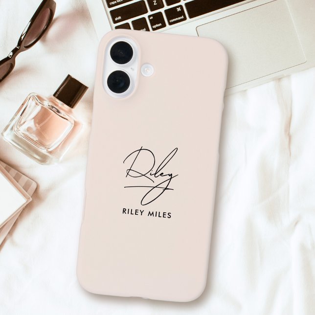 Monogram Modern Minimal Stylish Script Signature Case-Mate iPhone Hülle (Von Creator hochgeladen)