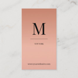 Monogram modern minimalistic rose´gold Monogramm Visitenkarte